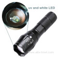 white and uv light combined scorpion led torch